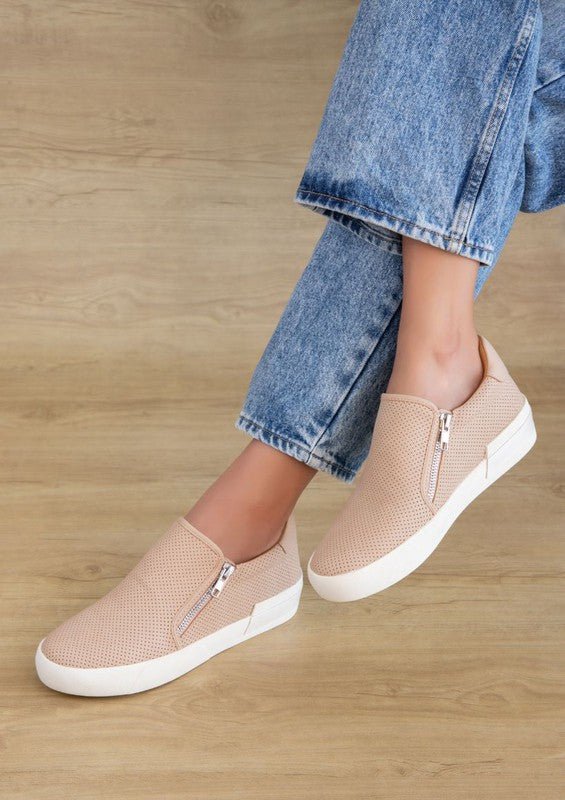 Women's Zipper Detail Sneaker Loafers - Bold Rose Boutique