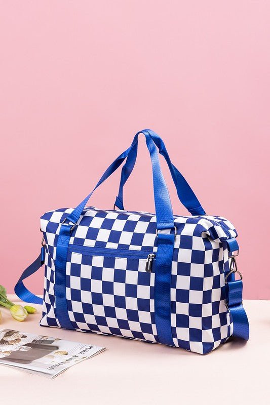 Zenana Checkered Multi - Pocket Travel Bag - Bold Rose Boutique