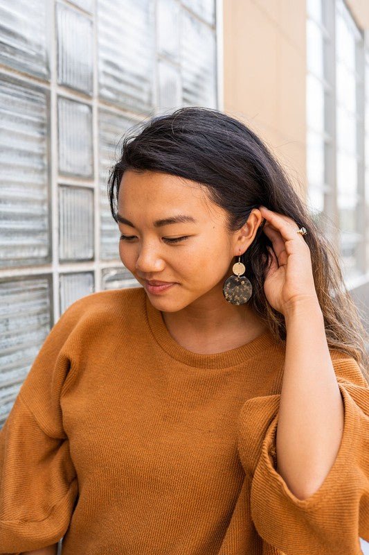 Zoey Earrings - Black & Bronze - Bold Rose Boutique